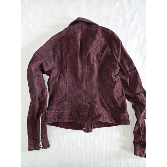 Blank NYC Genuine Leather Moto Jacket Size M Bordeaux Maroon EUC Clean - Picture 13 of 15